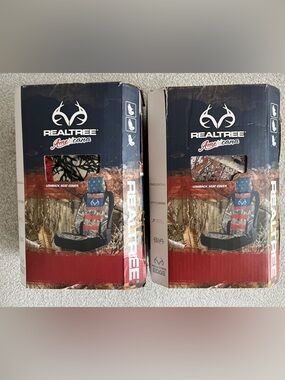 Realtree Americana Seat Covers in Red, Blue, Black Accents - Set of 2